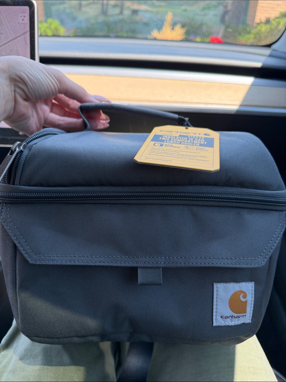 Carhartt Men's Gray Crossbody lunch cooler